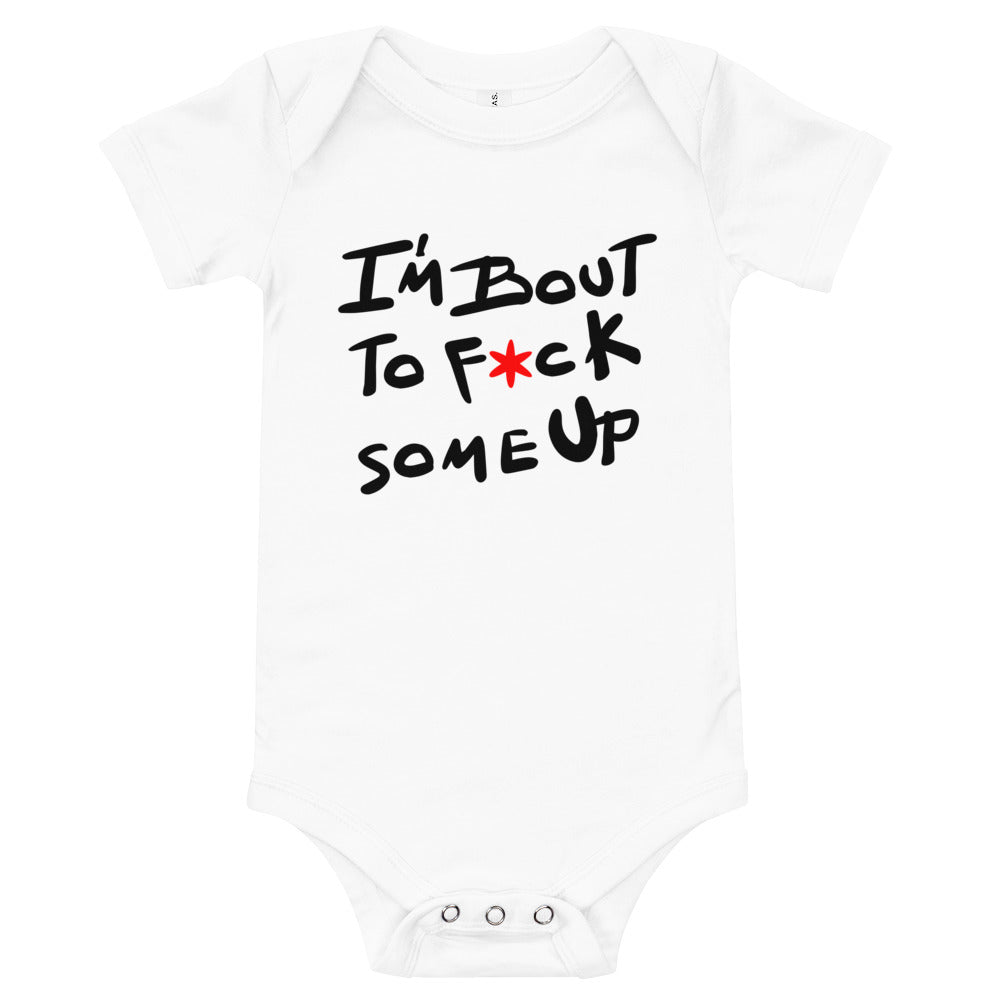 F*ck Some Up-White Baby short sleeve one piece